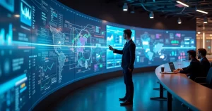 Gestor analisa jornada do cliente em painel de dados com IA